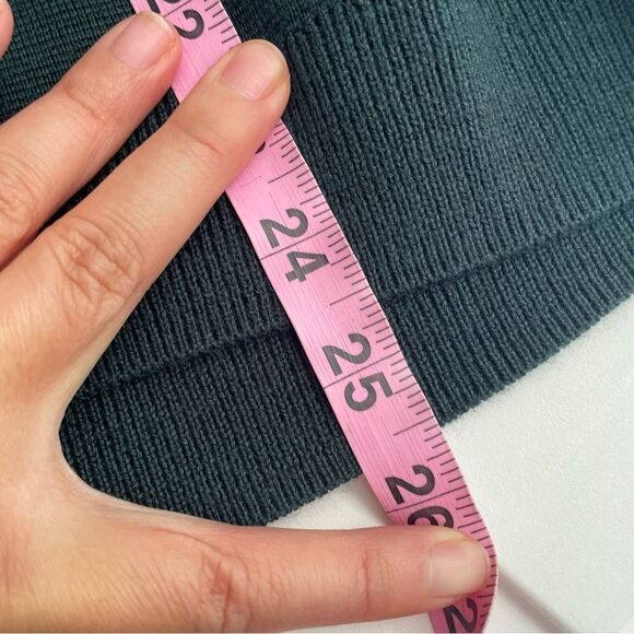 H&M Wool Blend Dark Green Crewneck‎ Knit Sweater Chunky Embellished Stones sz 2 - Picture 5 of 8